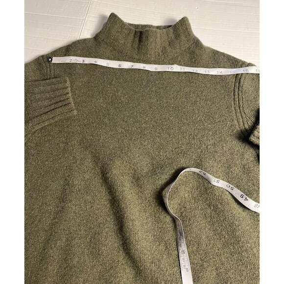 Point Sur Olive Green Mock Neck Wool alpaca Blend Sweater L ribbed details - Picture 9 of 12